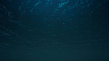 falling into deep undersea by 3D rendering sceneの写真素材