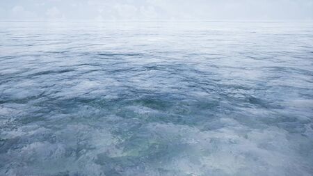 sea wave with storm weather background by 3D rendering sceneの写真素材