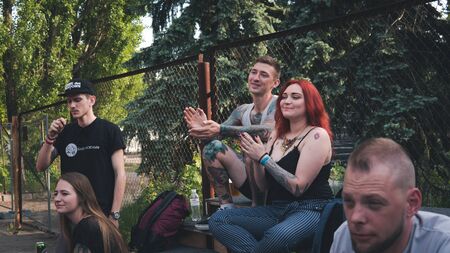 05.16.2019 - Kiyv, Ukraine: Tattoo festival. Millennials with tattoo on them body are coming on the...