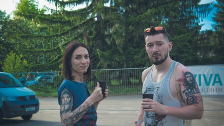 05.16.2019 - Kiyv, Ukraine: Tattoo festival. Millennials with tattoo on them body are coming on the...