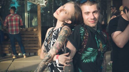 05.16.2019 - Kiyv, Ukraine: Tattoo festival. Millennials with tattoo on them body are coming on the...