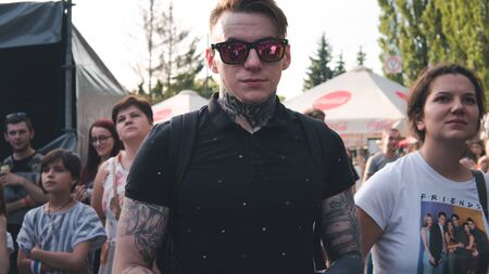05.16.2019 - Kiyv, Ukraine: Tattoo festival. Millennials with tattoo on them body are coming on the...