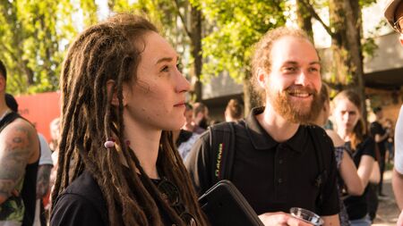 05.16.2019 - Kiyv, Ukraine: Tattoo festival. Millennials with tattoo on them body are coming on the...