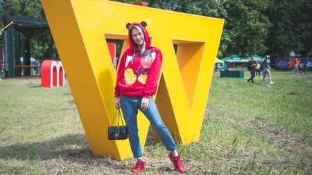 Kyiv, Ukraine - 07.09.2019: Atlas Weekend music festival outdoors, first day. Millennials are...