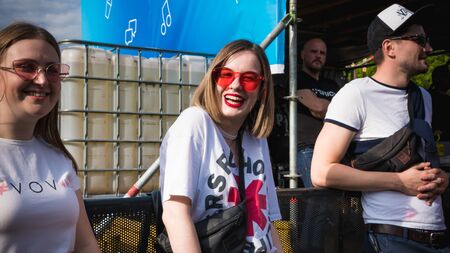 Kyiv, Ukraine - 07.09.2019: Atlas Weekend music festival outdoors, first day. Millennials are...