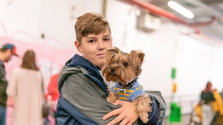 Kyiv, Ukraine - September 21, 2019: Festival Â«ZOOBonus festÂ», cute pets with them owners have...