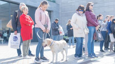 Kyiv, Ukraine - September 21, 2019: Festival Â«ZOOBonus festÂ», cute pets with them owners have...