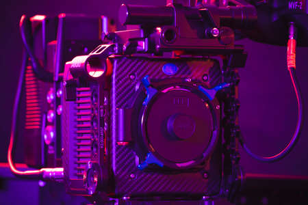 Kyiv, Ukraine - 04.17.2020: Studio shoot of professional video camera Arri Alexa mini LF with out...