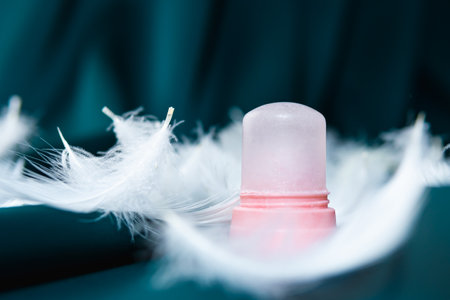 Natural eco crystal alum deodorant. Environmentally friendly lifestyle, personal hygiene and health care conceptの写真素材