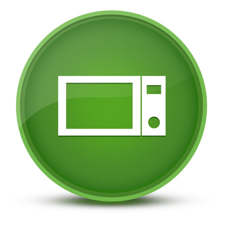 Microwave kitchen luxurious glossy green round button abstract illustrationの写真素材