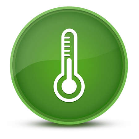 Thermometer luxurious glossy green round button abstract illustrationの写真素材