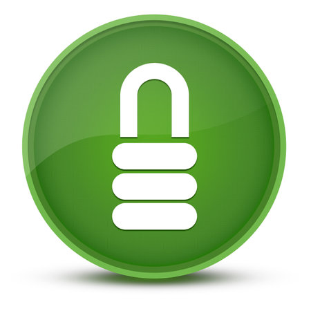 Lock luxurious glossy green round button abstract illustrationの写真素材