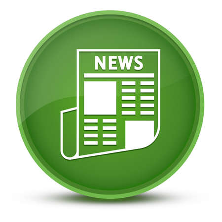 Newspaper luxurious glossy green round button abstract illustrationの写真素材