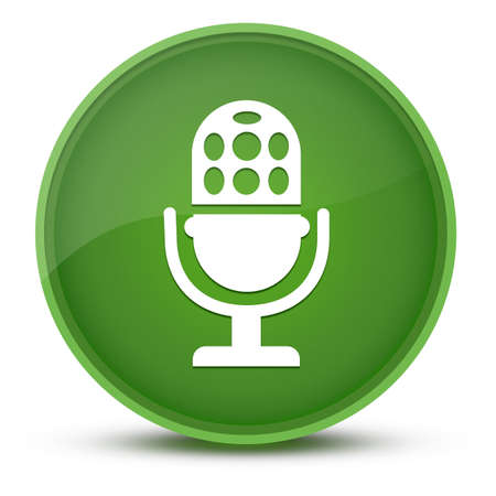 Microphone luxurious glossy green round button abstract illustrationの写真素材