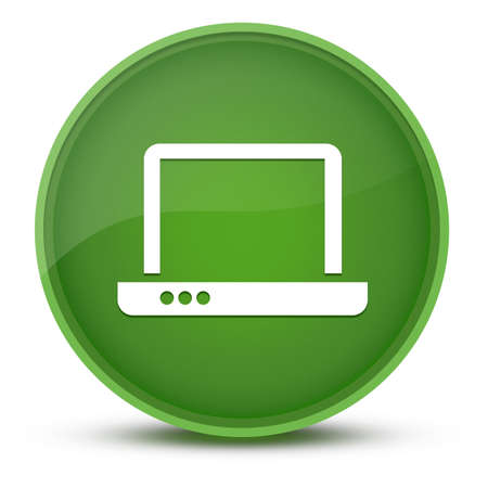 Laptop luxurious glossy green round button abstract illustrationの写真素材