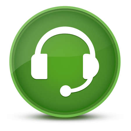 Headphone luxurious glossy green round button abstract illustrationの写真素材
