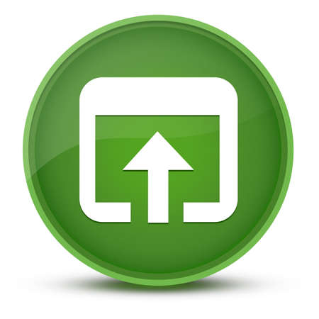 Open in browser luxurious glossy green round button abstract illustrationの写真素材