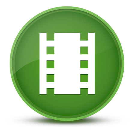 Theaters luxurious glossy green round button abstract illustrationの写真素材