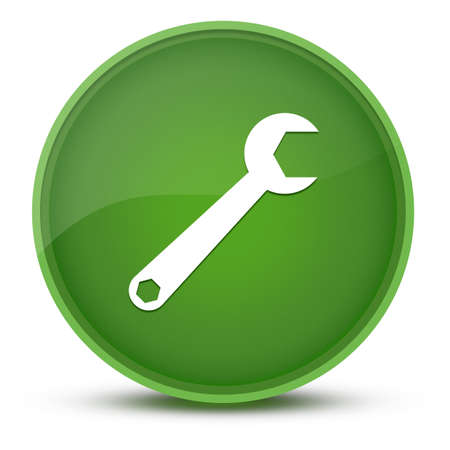 Spanner luxurious glossy green round button abstract illustrationの写真素材