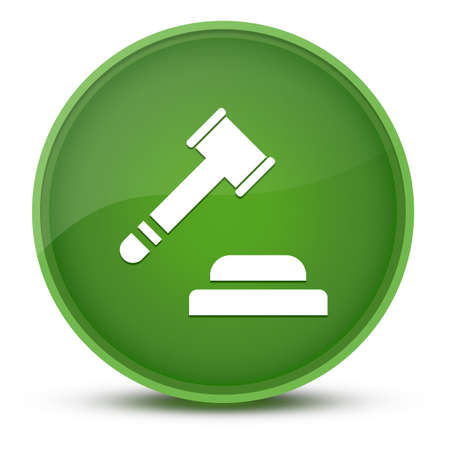 Auction luxurious glossy green round button abstract illustrationの写真素材