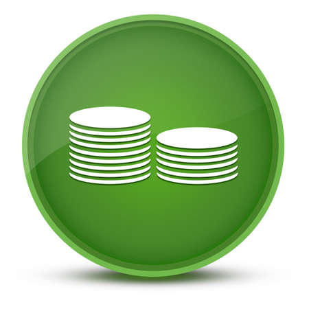Coin Money luxurious glossy green round button abstract illustrationの写真素材