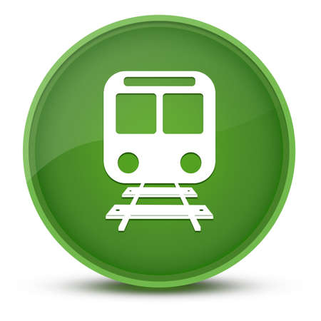 Train luxurious glossy green round button abstract illustrationの写真素材