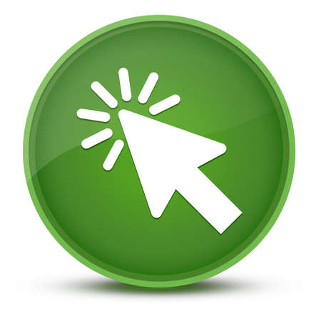 Cursor luxurious glossy green round button abstract illustrationの写真素材