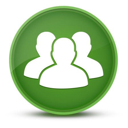 User group luxurious glossy green round button abstract illustrationの写真素材