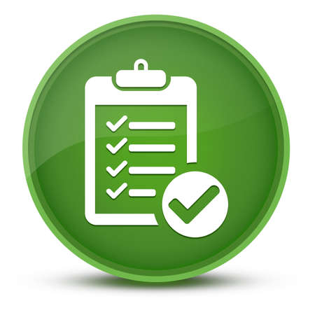 Checklist luxurious glossy green round button abstract illustrationの写真素材