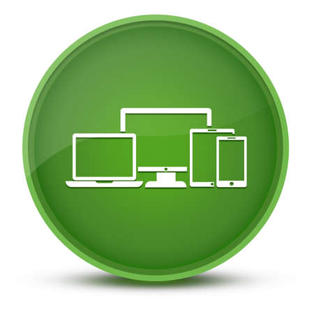 Digital smart devices luxurious glossy green round button abstract illustrationの写真素材