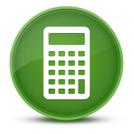 Calculator luxurious glossy green round button abstract illustrationの写真素材