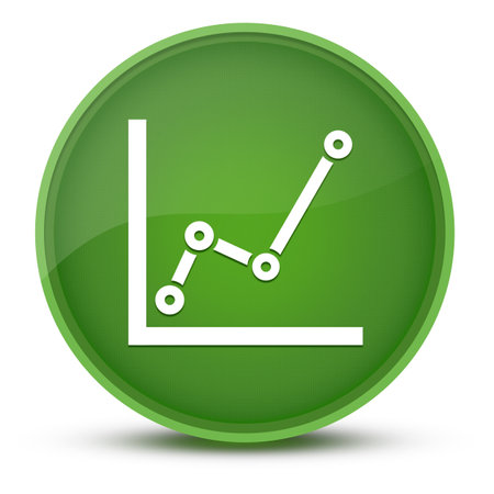Chart luxurious glossy green round button abstract illustrationの写真素材