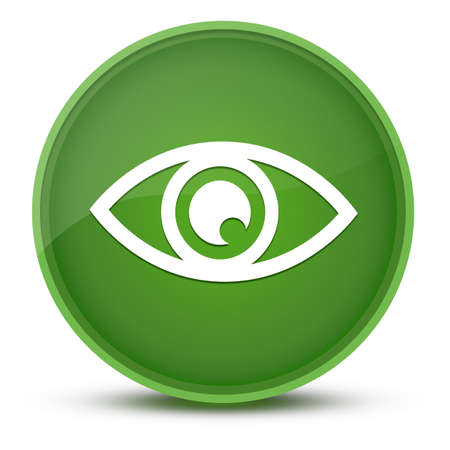 Eye luxurious glossy green round button abstract illustrationの写真素材