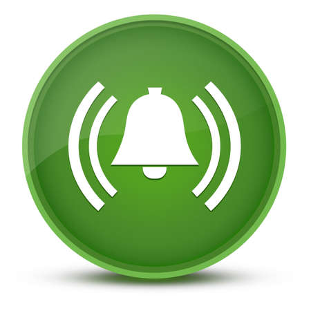 Alarm luxurious glossy green round button abstract illustrationの写真素材