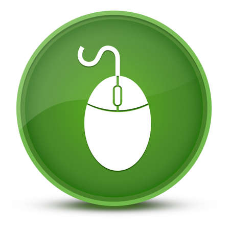 Mouse luxurious glossy green round button abstract illustrationの写真素材