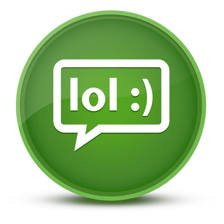 LOL bubble luxurious glossy green round button abstract illustrationの写真素材