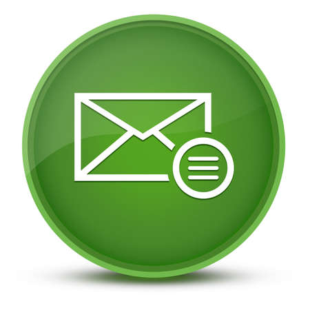 Email option luxurious glossy green round button abstract illustrationの写真素材