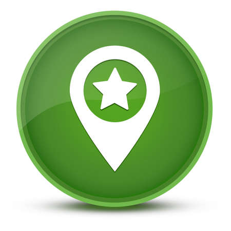 Map pointer star luxurious glossy green round button abstract illustrationの写真素材