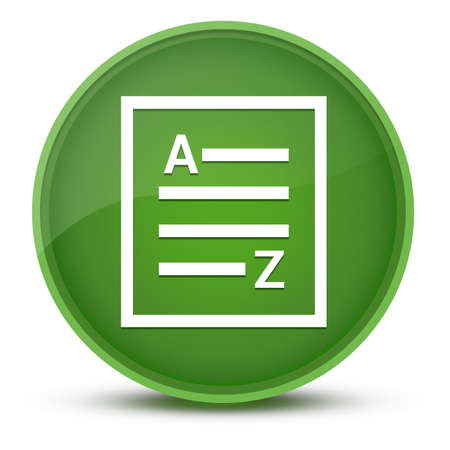 A-Z(list page icon) luxurious glossy green round button abstract illustrationの写真素材