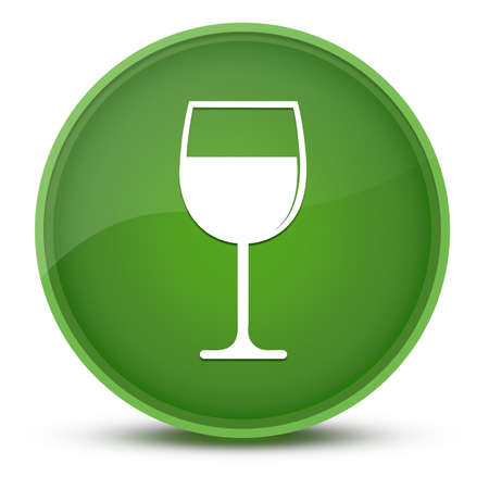 Wine glass luxurious glossy green round button abstract illustrationの写真素材