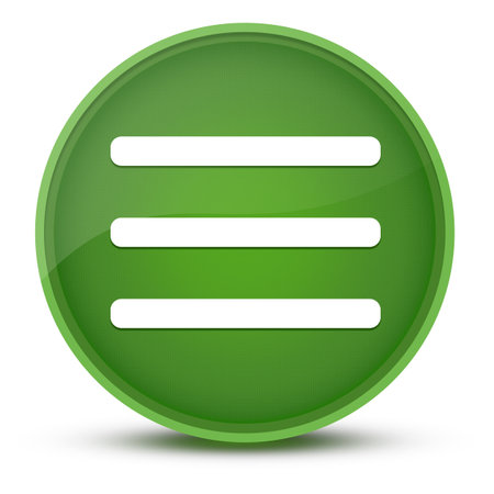 Hamburger menu bar luxurious glossy green round button abstract illustrationの写真素材