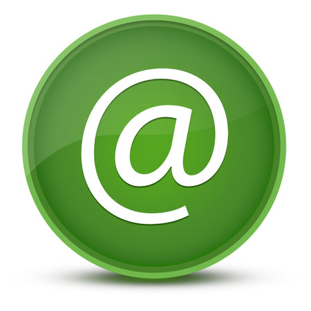 Email address luxurious glossy green round button abstract illustrationの写真素材
