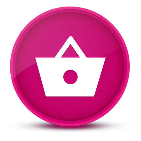 Shopping basket luxurious glossy pink round button abstract illustrationの写真素材