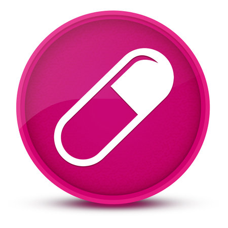 Pill luxurious glossy pink round button abstract illustrationの写真素材