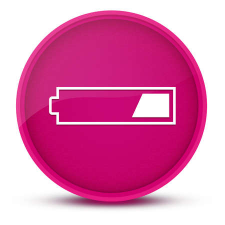 1 third charged battery luxurious glossy pink round button abstract illustrationの写真素材