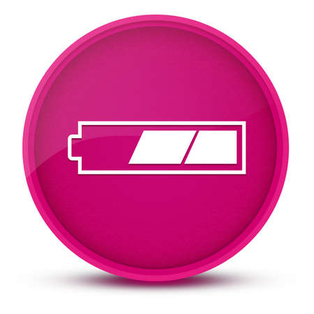 2 third charged battery luxurious glossy pink round button abstract illustrationの写真素材