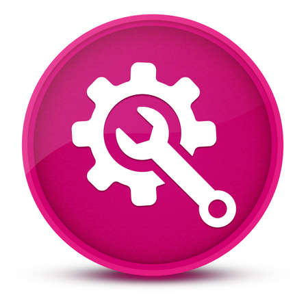 Technical support luxurious glossy pink round button abstract illustrationの写真素材