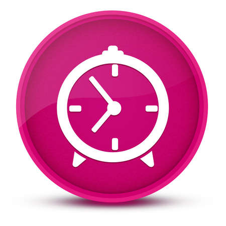 Clock luxurious glossy pink round button abstract illustrationの写真素材