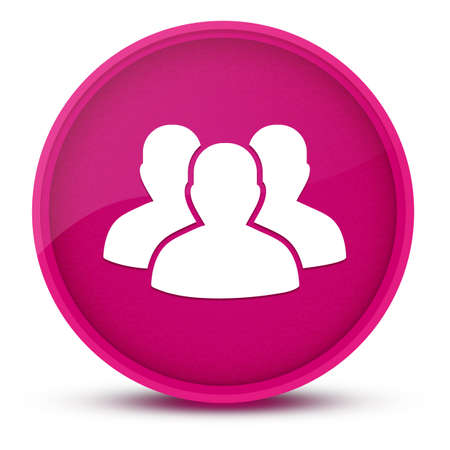 User group luxurious glossy pink round button abstract illustrationの写真素材