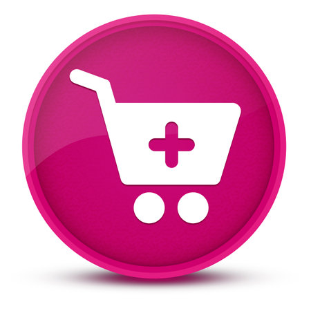 Add to shopping cart luxurious glossy pink round button abstract illustrationの写真素材